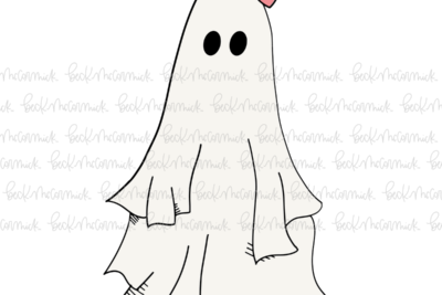 Ghost With Hair Bow - Ghost SVG File, Halloween SVG File