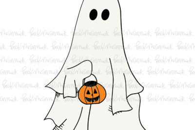 Ghost With Halloween Bucket - Ghost SVG File, Halloween SVG File