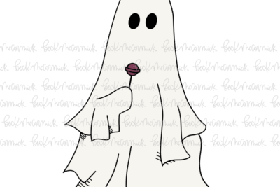 Ghost With Lollipop - Ghost SVG File, Halloween SVG File