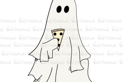 Ghost With Pizza - Ghost SVG File, Halloween SVG File