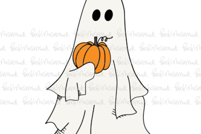 Ghost With Pumpkin - Ghost SVG File, Halloween SVG File