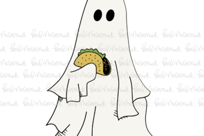 Ghost With Taco - Ghost SVG File, Halloween SVG File