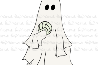 Ghost With Volleyball - Ghost SVG File, Halloween SVG File