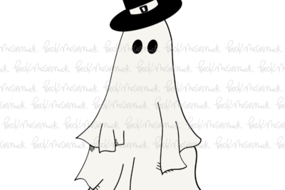 Ghost With Witch Hat - Ghost SVG File, Halloween SVG File