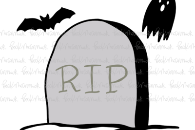 Gravestone With Rip Ghost And Bat - Halloween SVG File