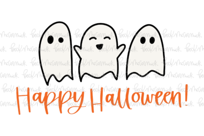 Happy Halloween With Cute Ghosts - Halloween SVG File