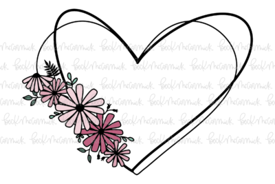Heart Doodle With Floral Bouquet Filled - Doodle SVG, Graphics