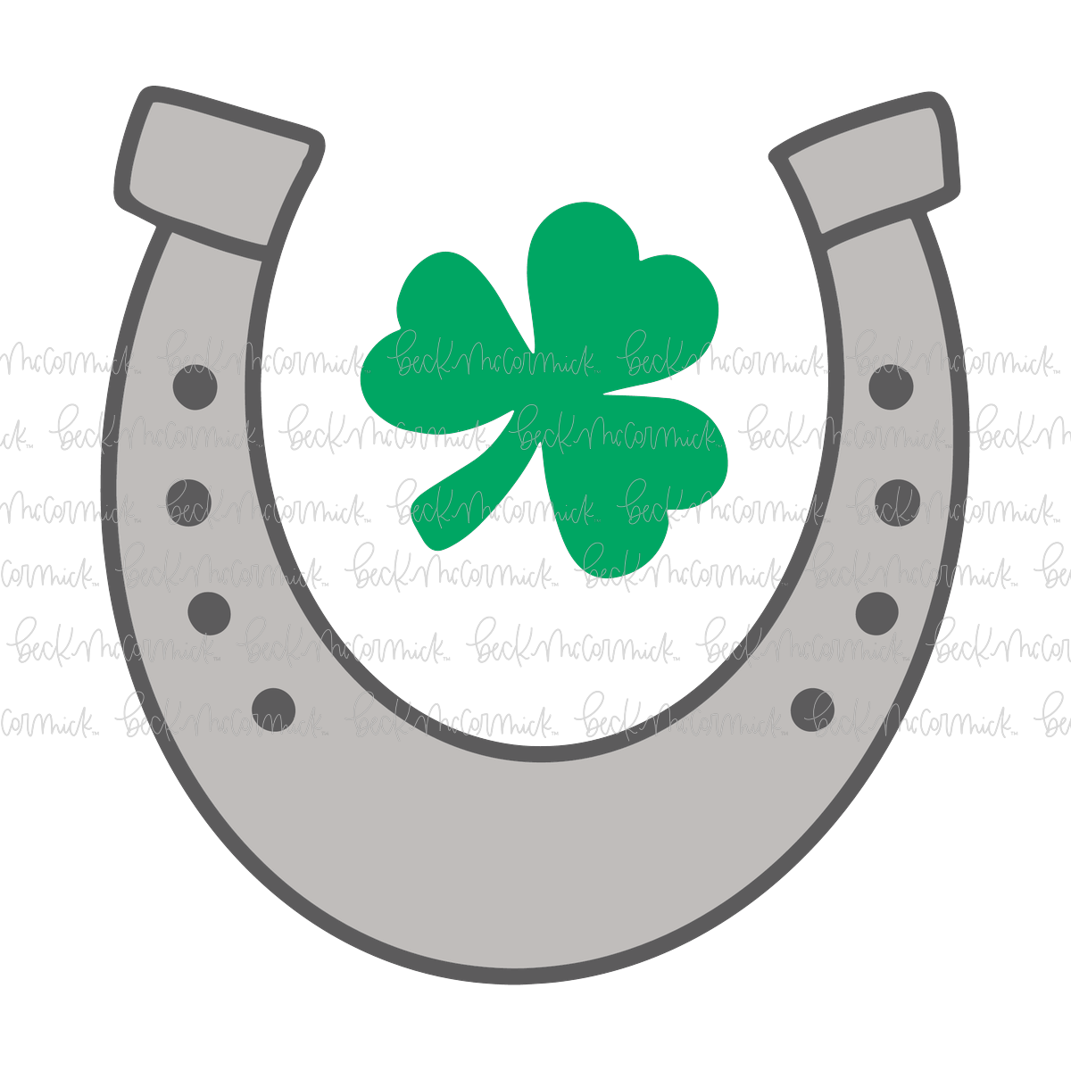 Horseshoe And Shamrock - St. Patrick's Day SVG File