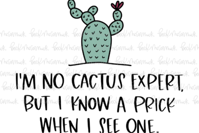 I'm No Cactus Expert But I Know A Prick When I See One - Funny and Sarcastic SVG File