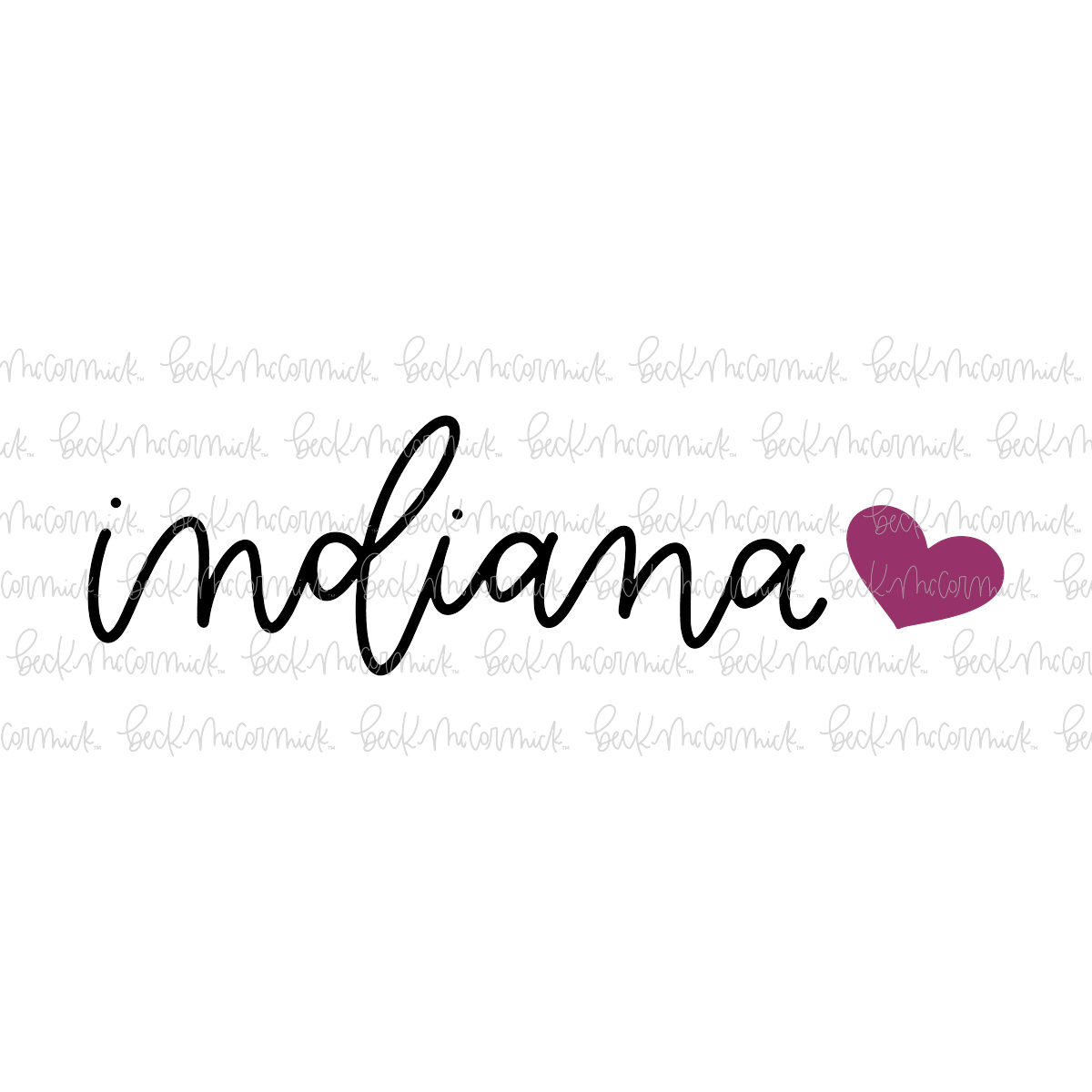 Indiana Heart - US State SVG