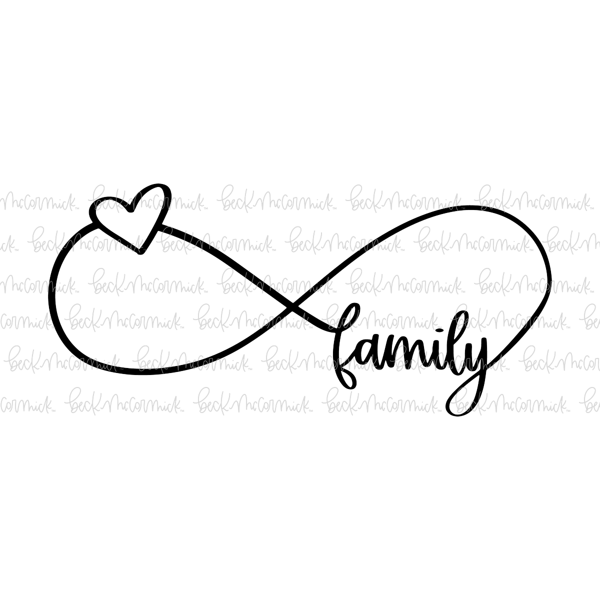 Infinity Heart With Family - Infinity SVG File