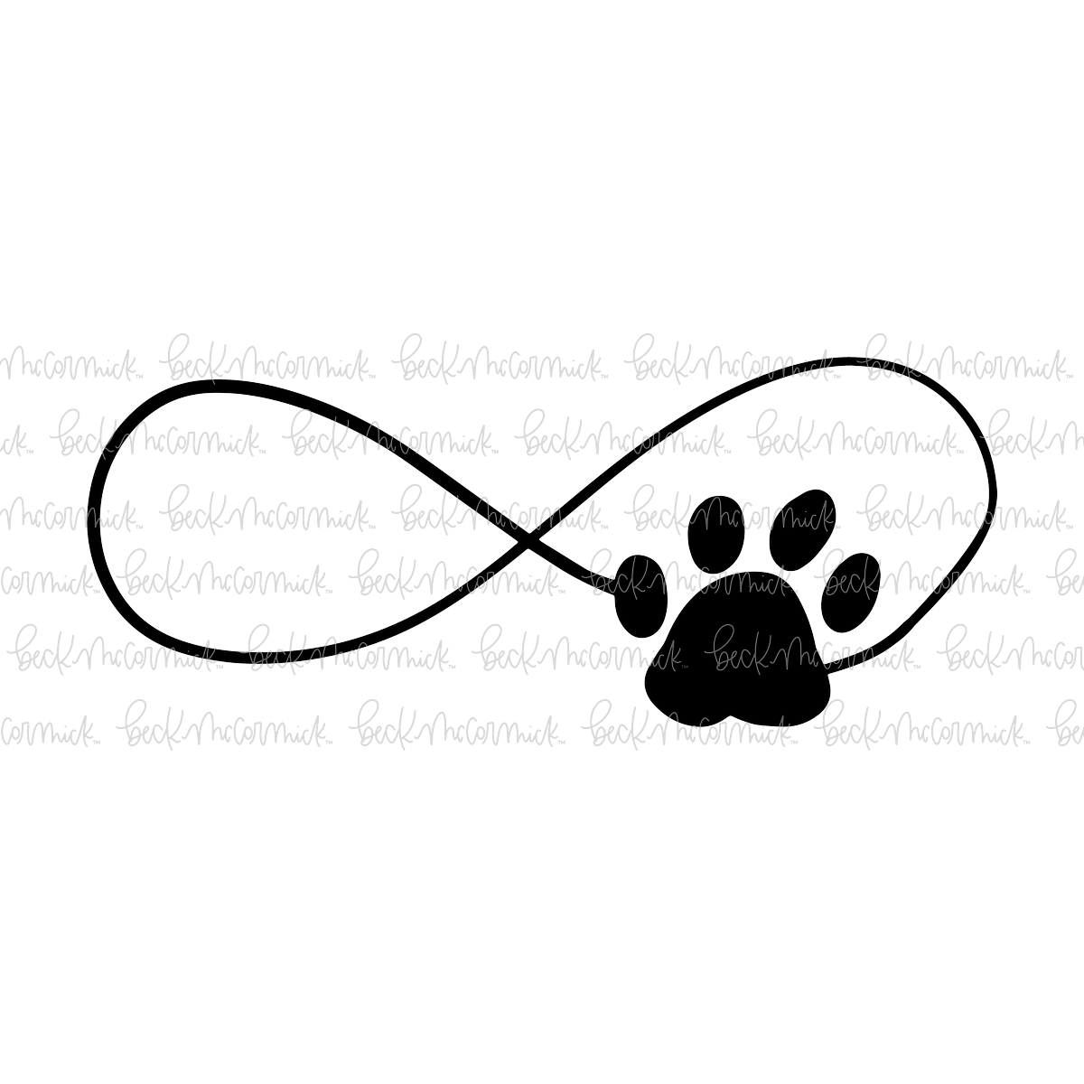 Infinity With Paw Print - Infinity SVG File