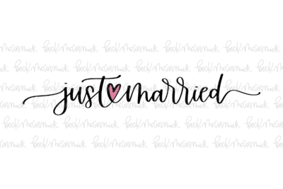 Just Married With Heart - Family SVG File, Home SVG File