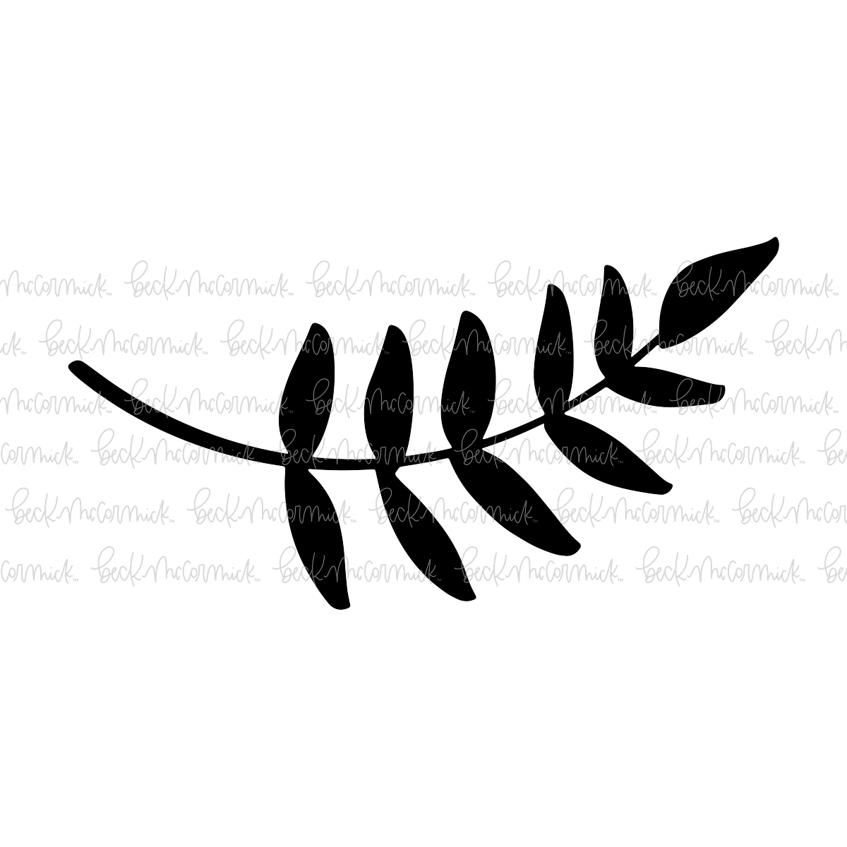 Laurel Doodle Solid - Botanical SVG
