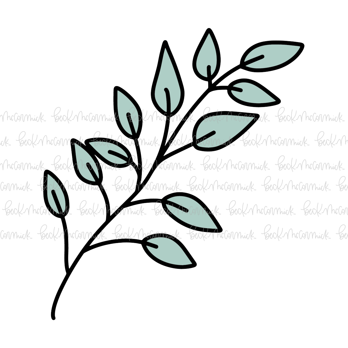 Leafy Branch - Botanical SVG