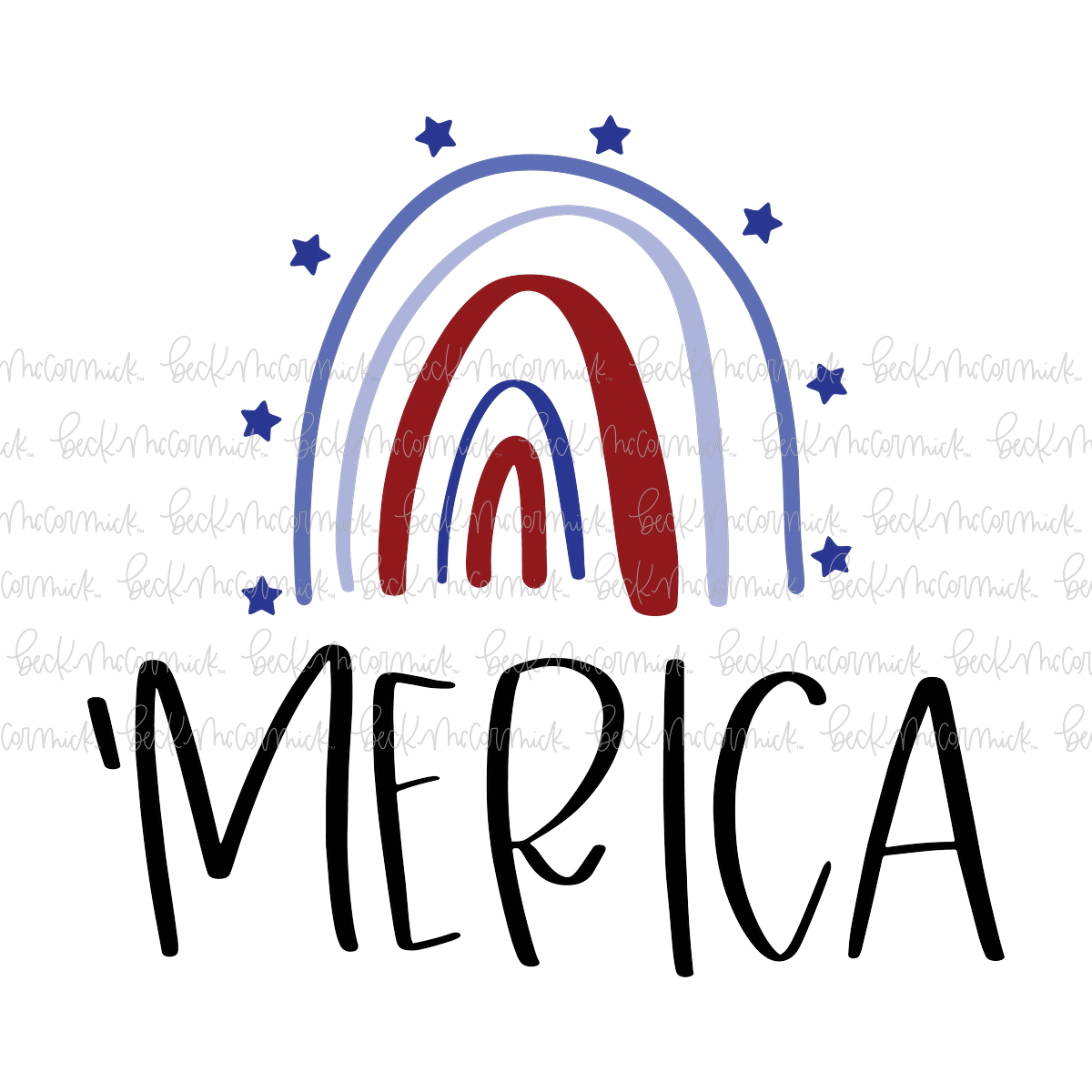 'merica With Rainbow - Fourth of July SVG File
