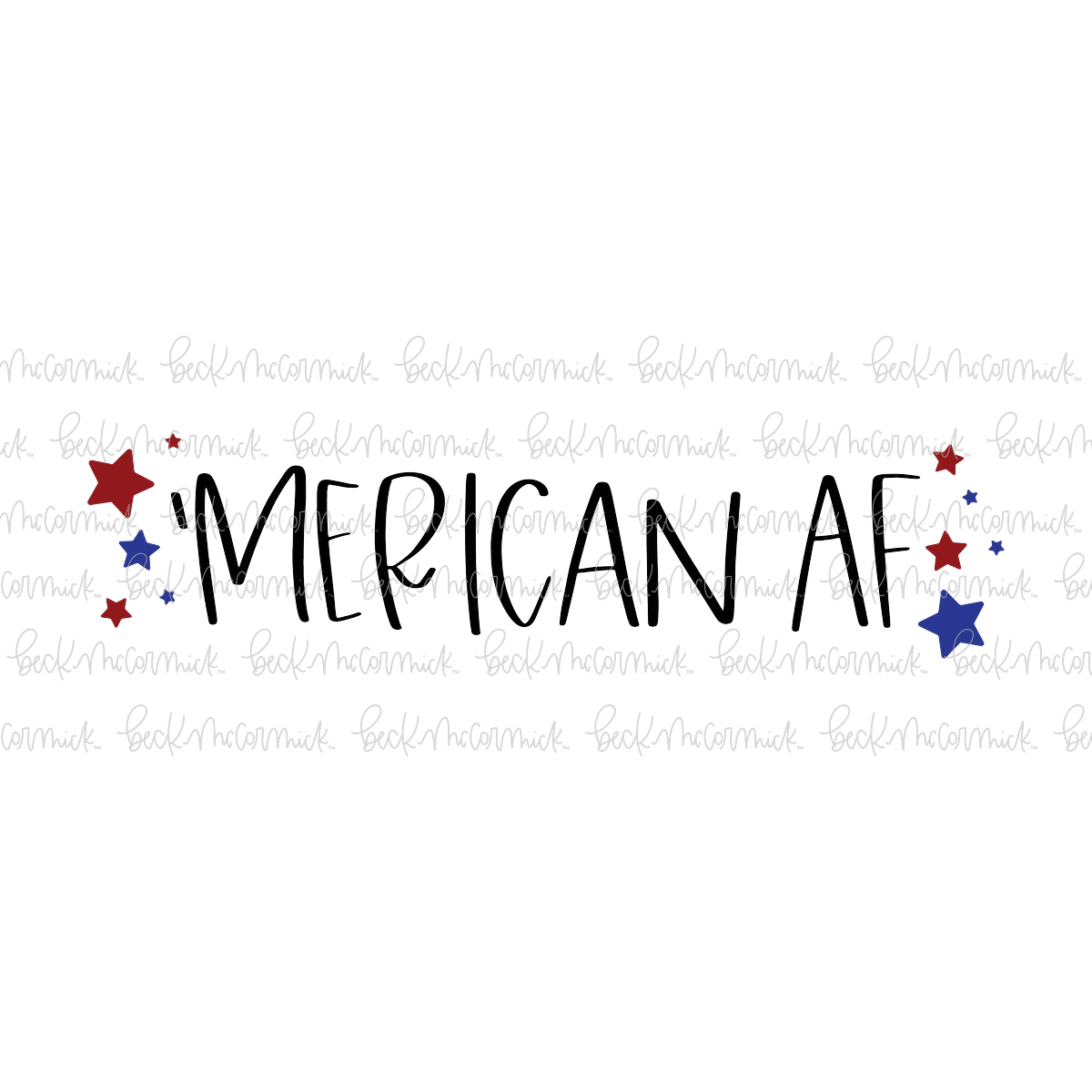 'merican Af With Stars - Fourth of July SVG File