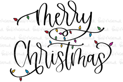 Merry Christmas With Christmas Lights - Christmas SVG File