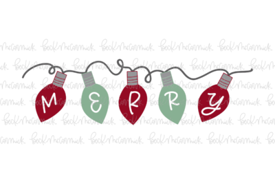 Merry In Christmas Lights - Christmas SVG File