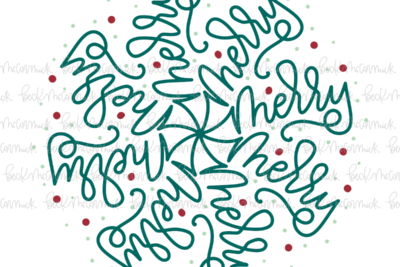 Merry Snowflake Mandala Design 2 - Christmas SVG File