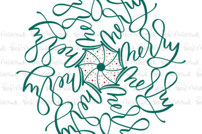 Merry Snowflake Mandala Design - Christmas SVG File