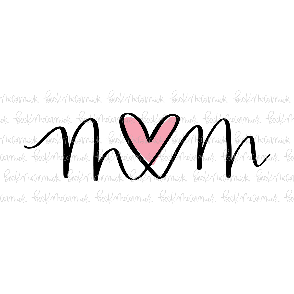 Mom With Heart - Family SVG File, Home SVG File
