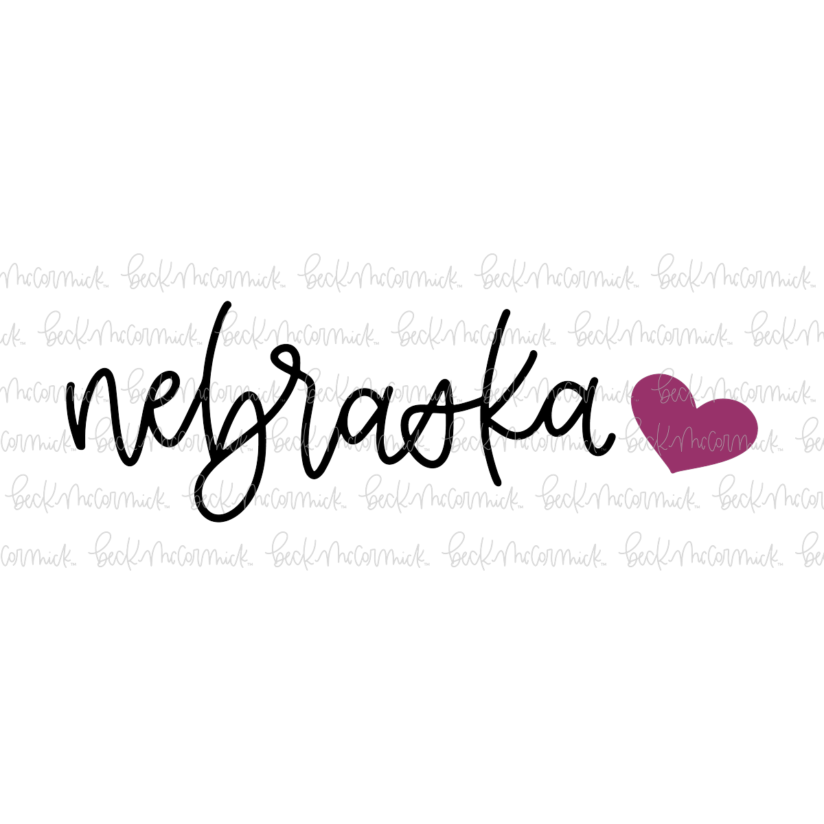 Nebraska Heart - US State SVG
