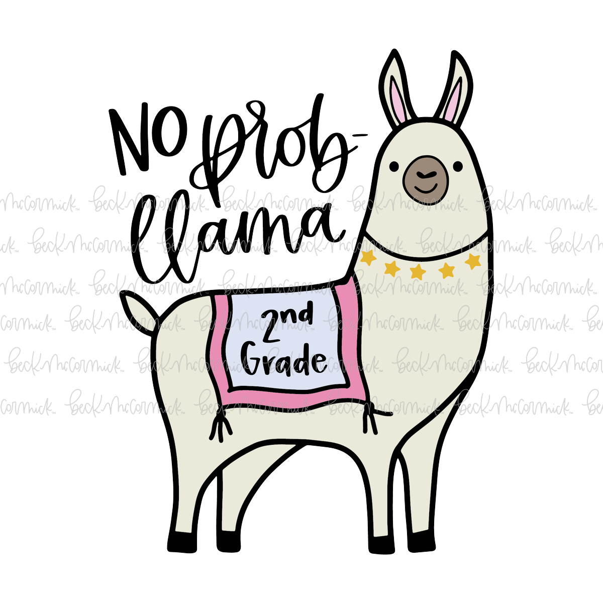 No Prob Llama Second Grade - School SVG File
