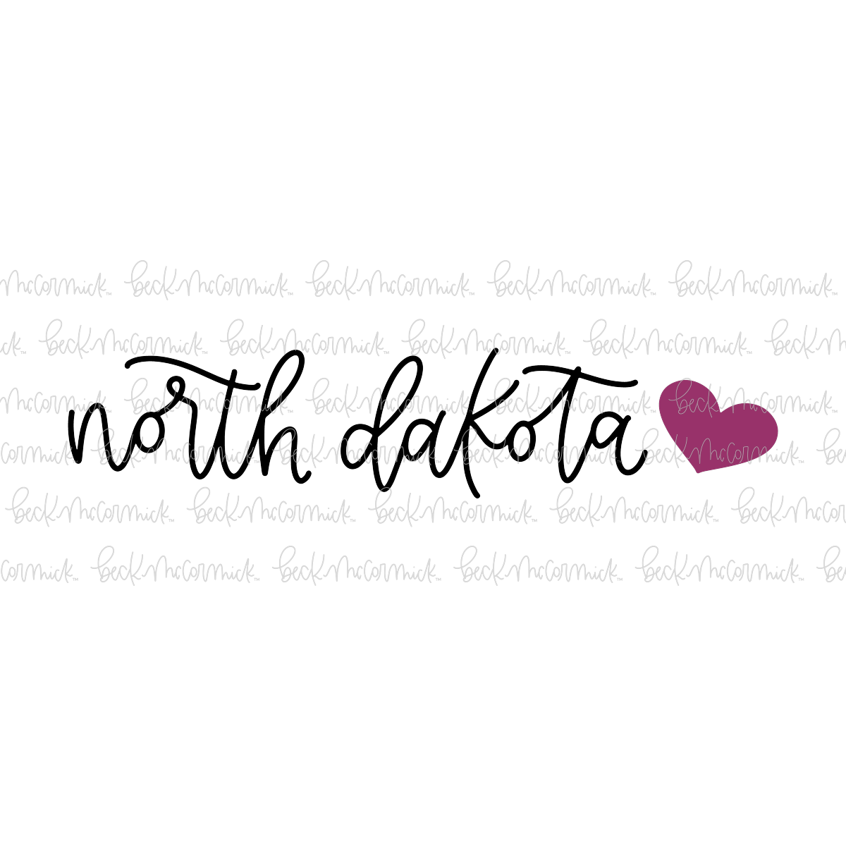 North Dakota Heart - US State SVG