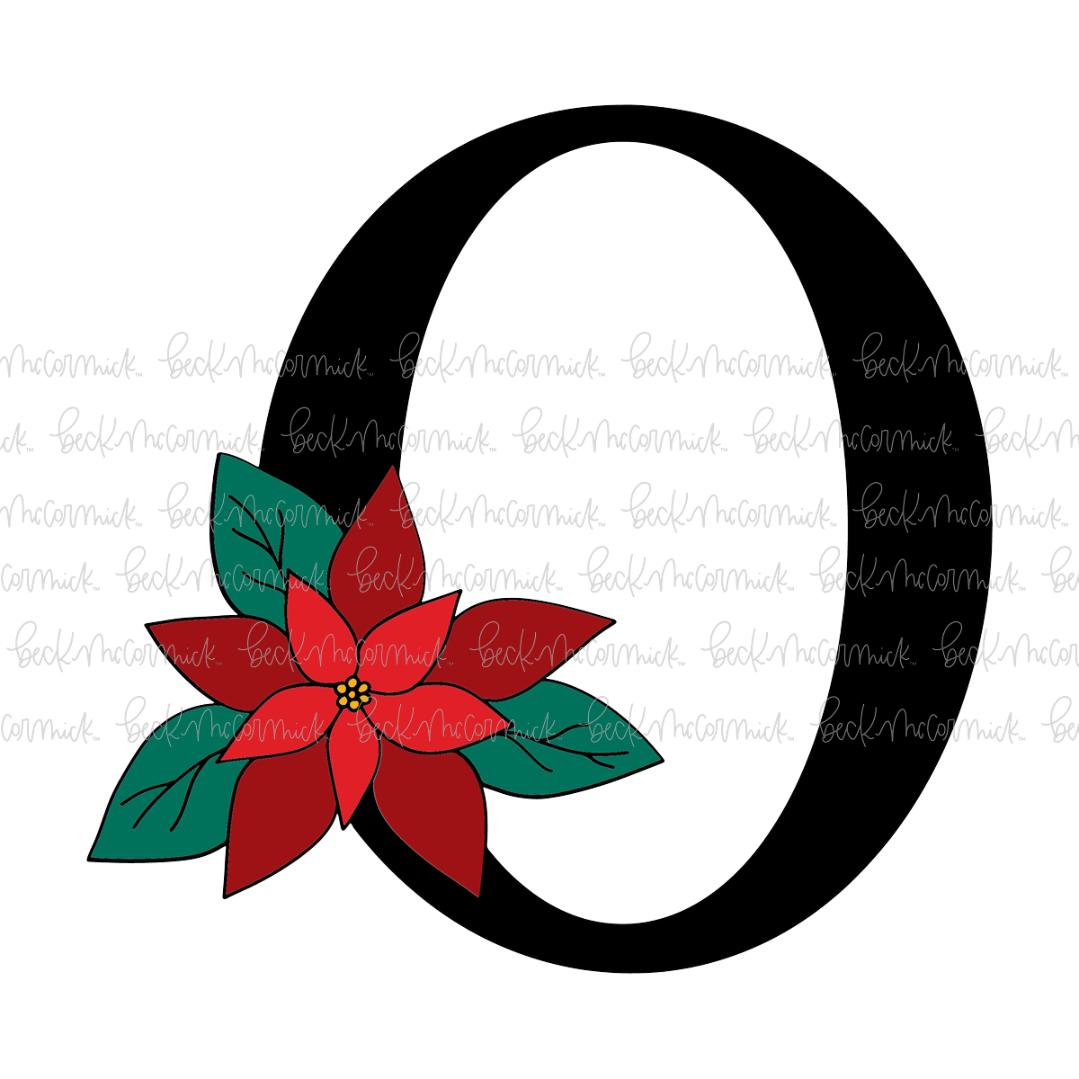 O Poinsettia Monogram - Christmas SVG File