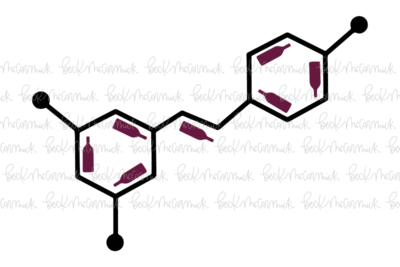 Red Wine Molecular Structure With Wine Bottles - Science SVG
