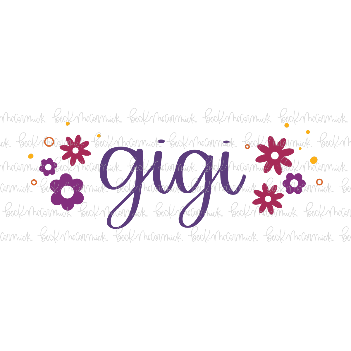 Retro Flowers Gigi - Family SVG File