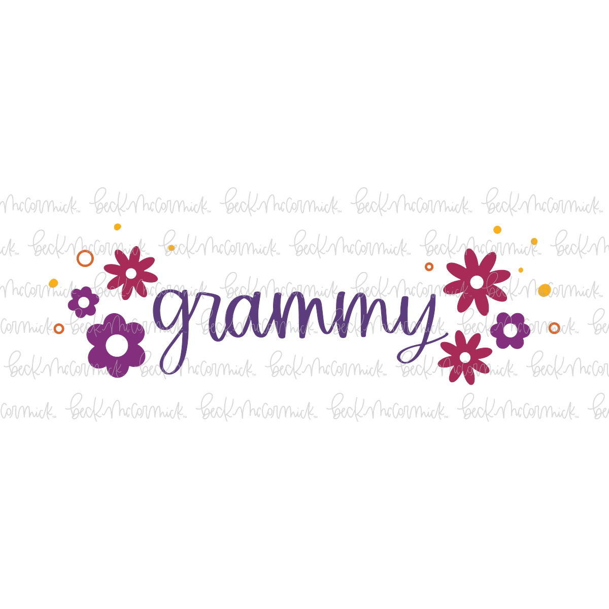 Retro Flowers Grammy - Family SVG File