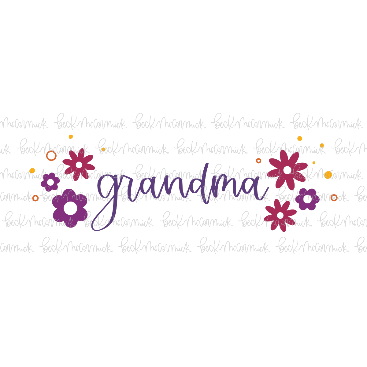 Retro Flowers Grandma - Family SVG File