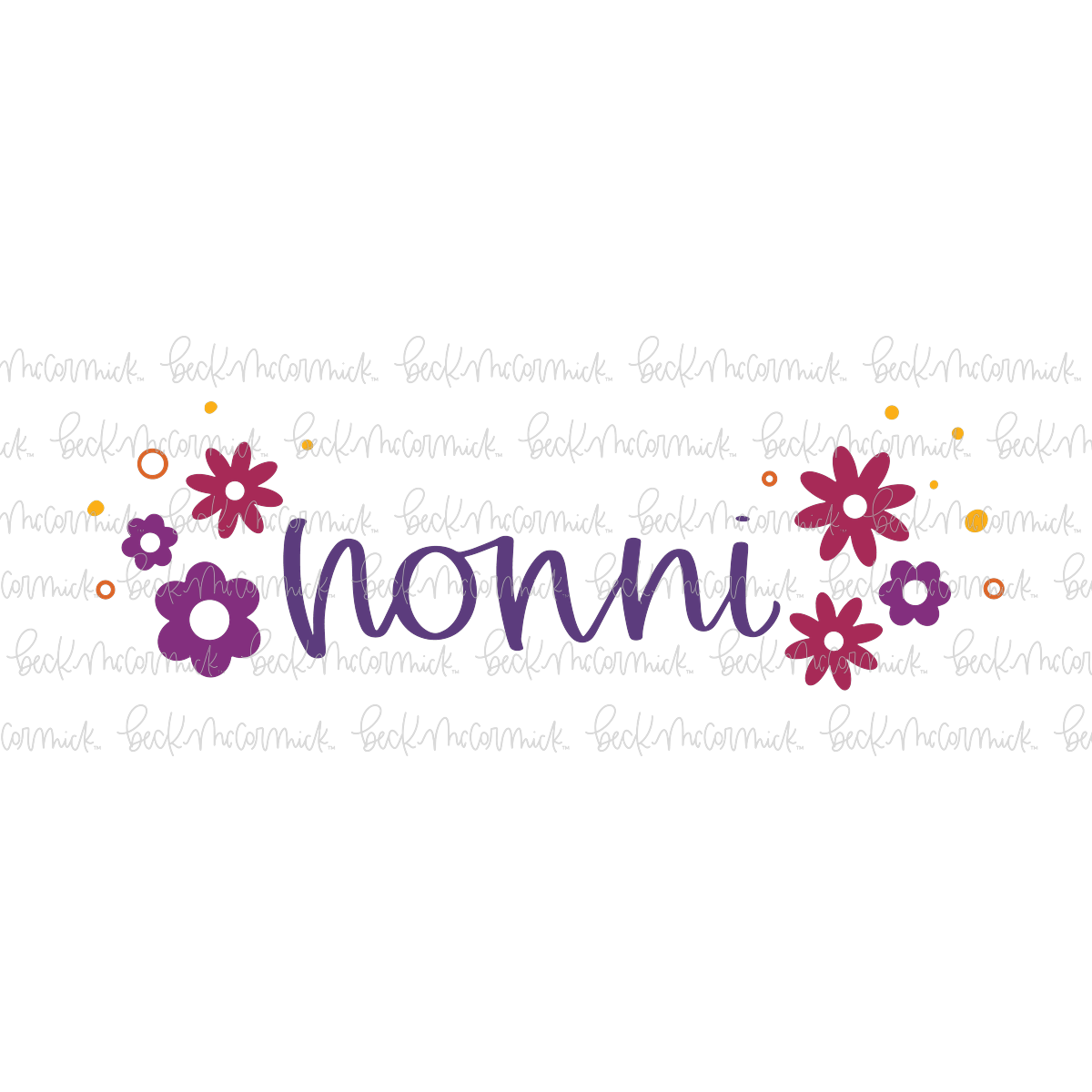 Retro Flowers Nonni - Family SVG File