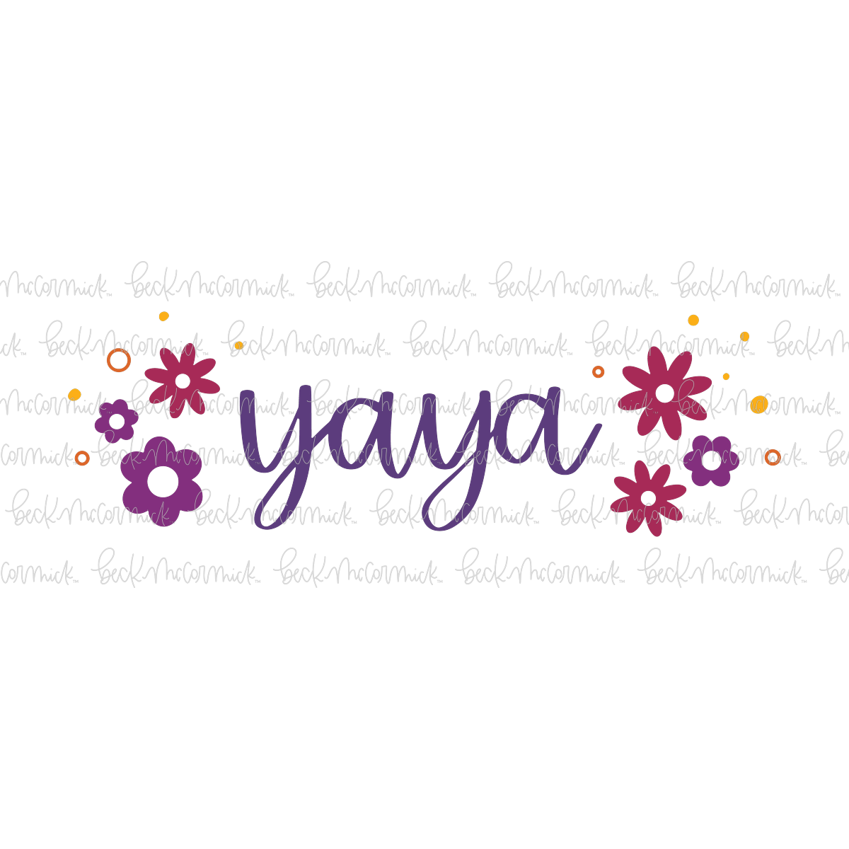 Retro Flowers Yaya - Family SVG File