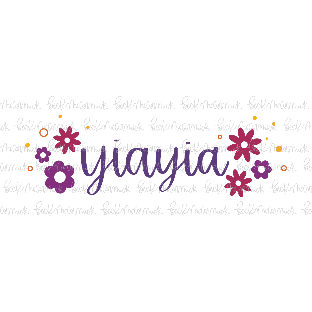 Retro Flowers Yiayia - Family SVG File