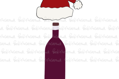 Santa Hat And Wine - Christmas SVG File