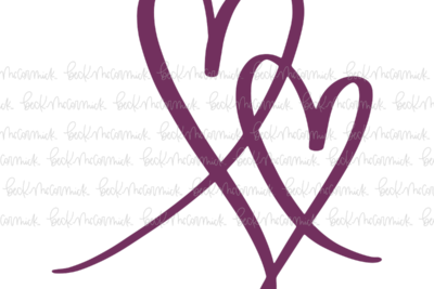 Single Line Two Hearts - Doodle SVG, Graphics