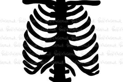 Skeleton Rib Cage With Spine And Collar Bones - Halloween SVG File