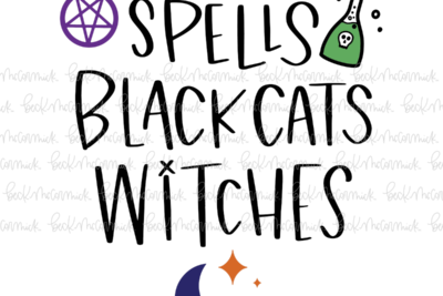 Spells Black Cats Witches - Halloween SVG File