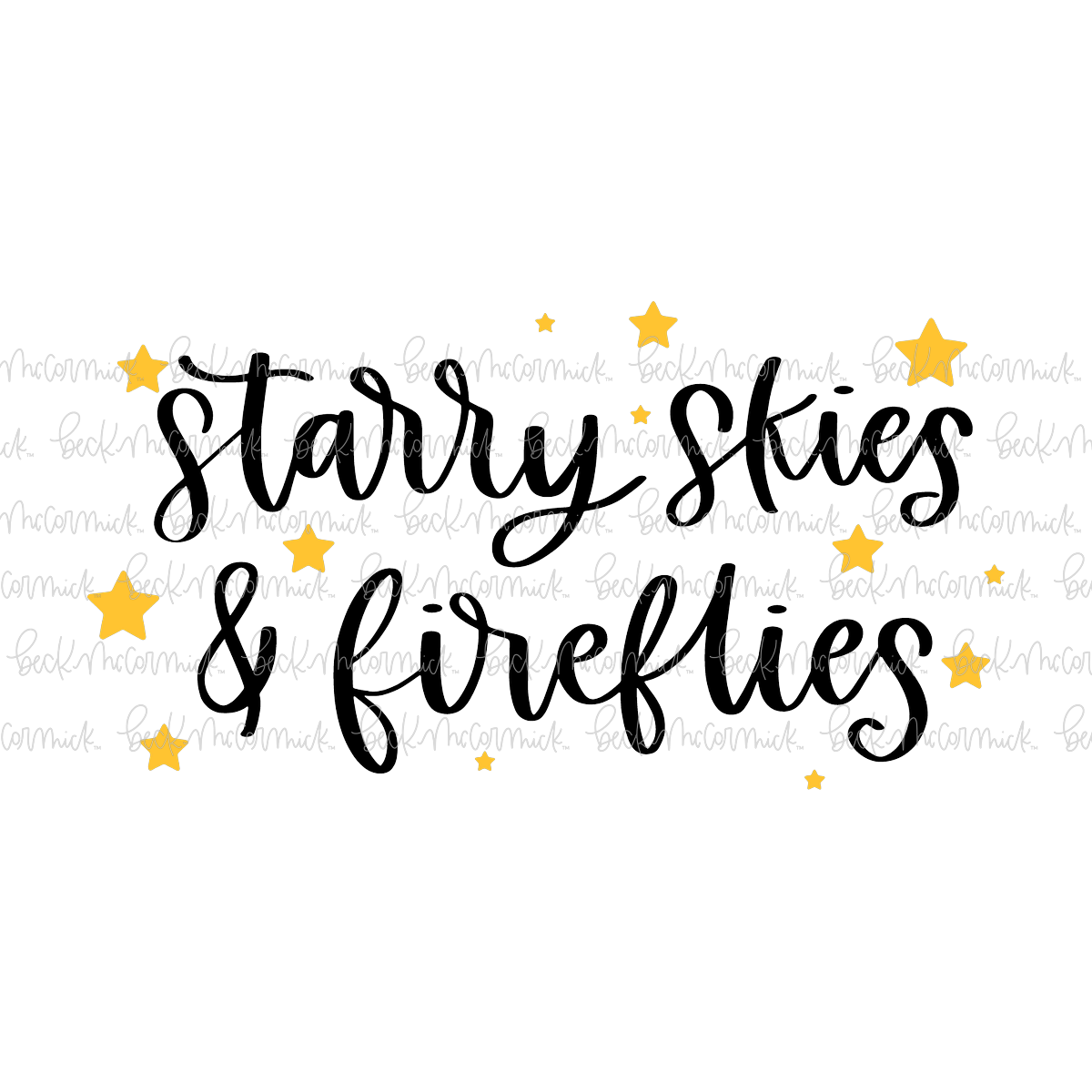 Starry Skies And Fireflies - Summer SVG File