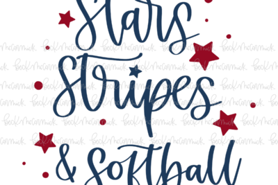 Stars Stripes And Softball - Fourth of July SVG File