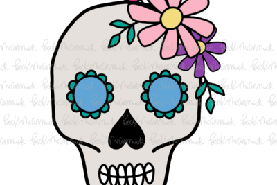 Sugar Skull Dia De Los Muertos With Flower Crown - Halloween SVG File