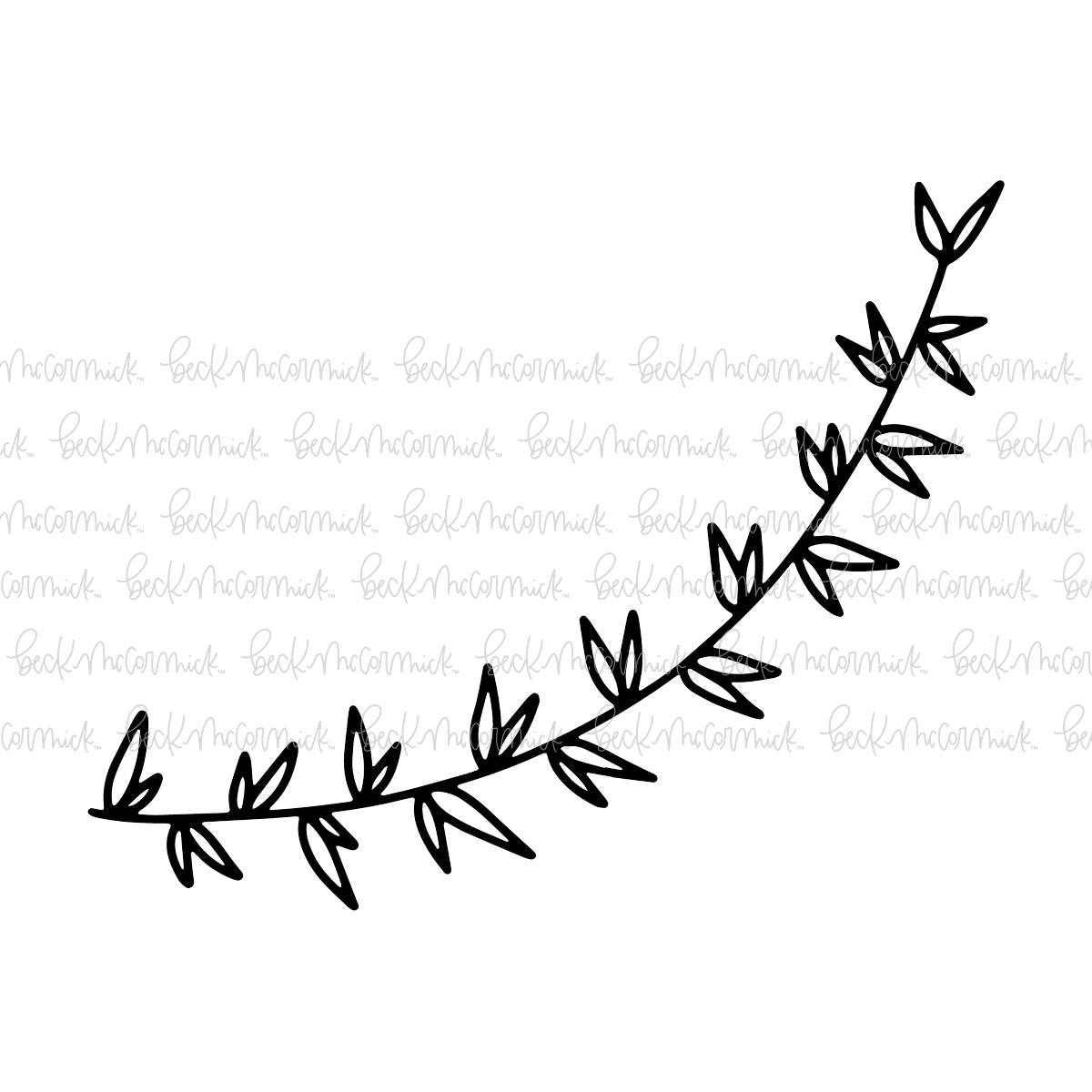 Thyme Laurel Branch 2 - Botanical SVG