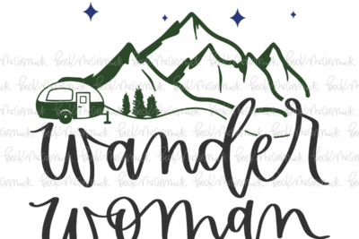 Wander Woman Mountains Camper Stars - Camping SVG File
